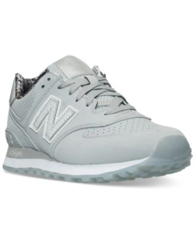 New Balance Women's 574 Luxe Reptile Casual Sneakers From Finish Line In Silver Mink