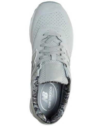 Shop New Balance Women's 574 Luxe Reptile Casual Sneakers From Finish Line In Silver Mink