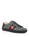 GUCCI Men's Ace Printed Jacquard Lace Up Sneaker,2597263GREEN