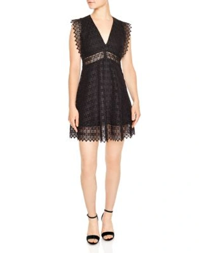 Sandro Lindsey Lace Mini Dress In Black | ModeSens