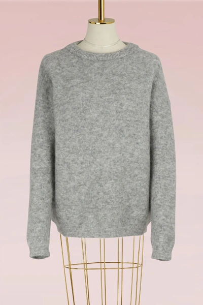 Shop Acne Studios Wool Dramatic Sweater In Husky Grey
