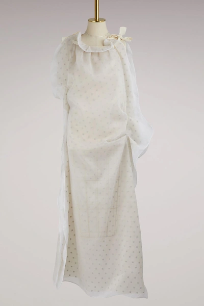 Shop Maison Margiela Silk Maxi Dress In White