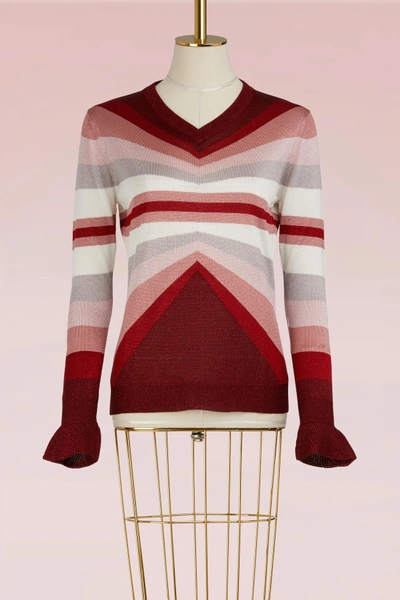 Shop Marco De Vincenzo V-neck Sweater In Rosa Multicolor