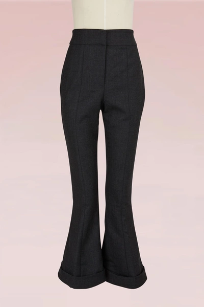 Shop Jacquemus Virgin Wool And Cotton Nino Pants In Dark Grey