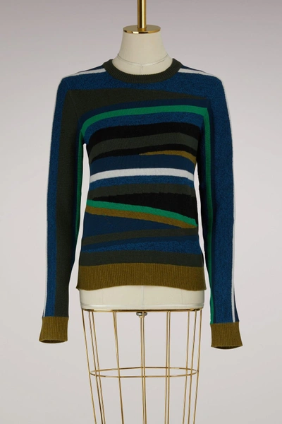 Shop Kenzo Wool Sweater In Navy Blue