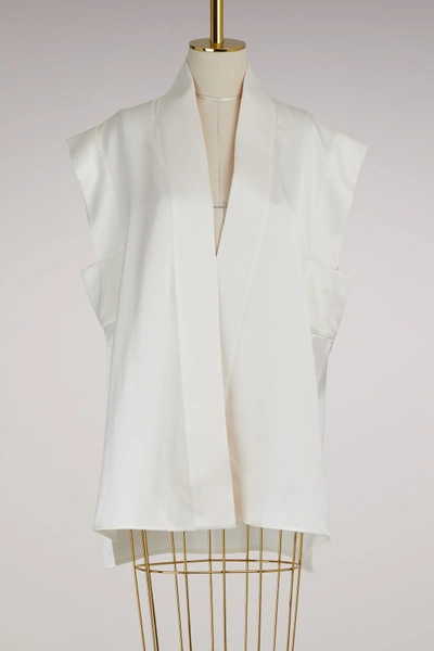 Shop Haider Ackermann Silk Kimono Top In Ivory/yellow