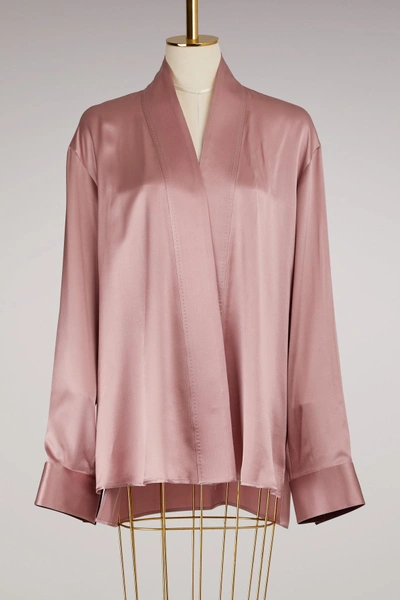 Shop Haider Ackermann Silk Kimono Shirt In Rose/white/buthan