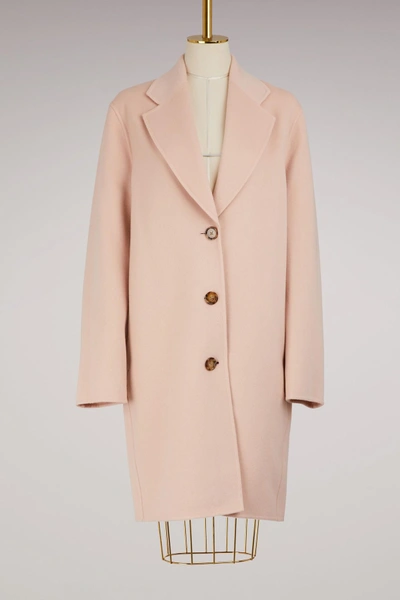 Landi Oversized Wool And Cashmere blend Coat In Pale Pink