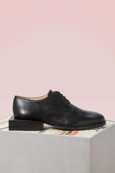 Shop Jacquemus Brogues With Geometric Heels In Black