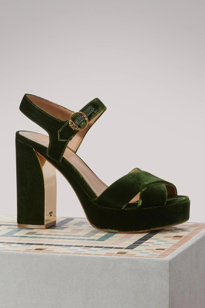 Shop Tory Burch Loretta Platform Sandal In Banana Leaf