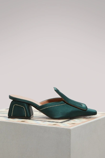 Shop Marni Heel Slippers In Forest Night