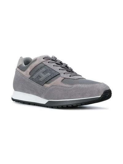 Shop Hogan Lace Up Sneakers - Grey