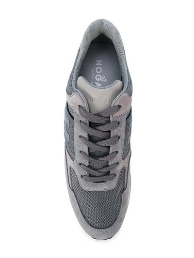 Shop Hogan Lace Up Sneakers - Grey
