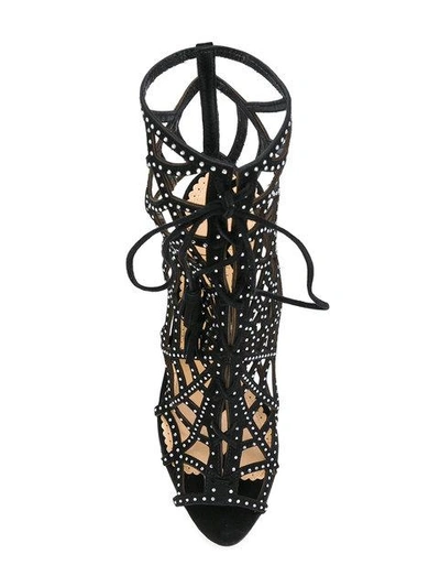 Shop Charlotte Olympia Embellished Web Sandals - Black
