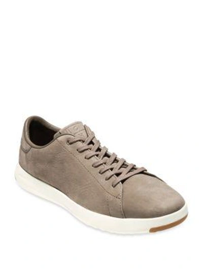 Shop Cole Haan Grandpro Leather Tennis Sneakers In Sandshell