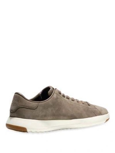 Shop Cole Haan Grandpro Leather Tennis Sneakers In Sandshell