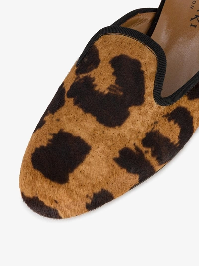 Shop Darmaki Leopard Print Mules In Brown