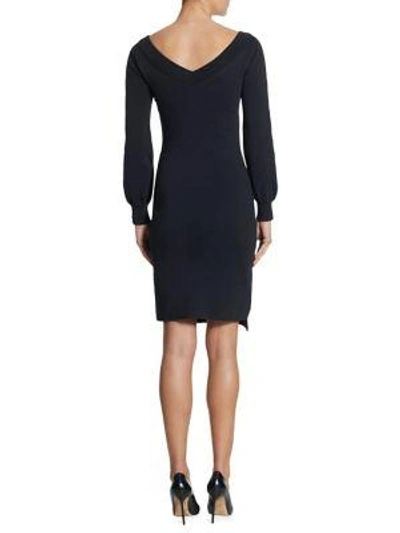 Shop Burberry Asymmetric V-neck Dress In Black