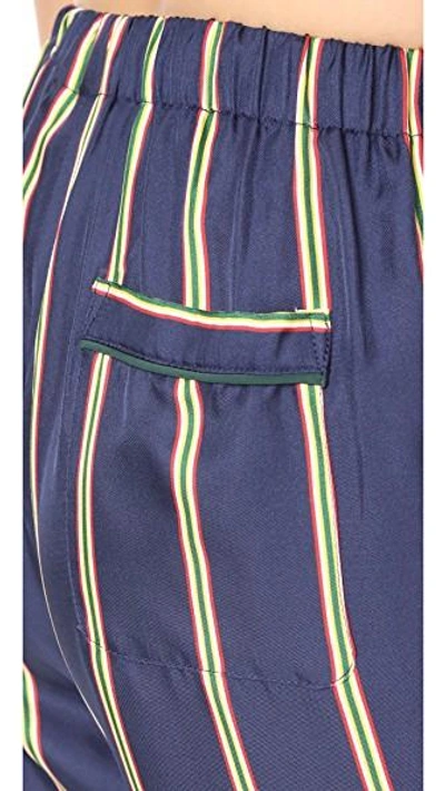 Shop Sleepy Jones Silk Marina Pajama Pants In Navy
