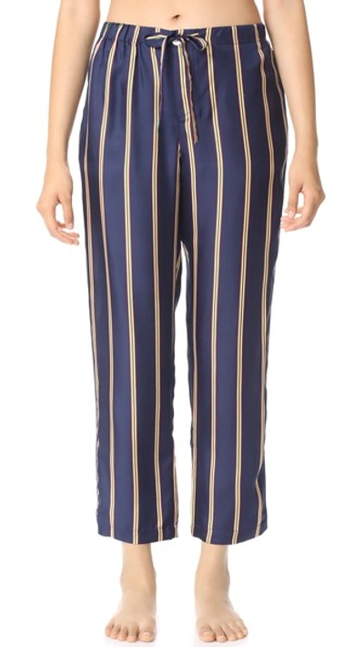 Sleepy Jones Silk Marina Pajama Pants In Navy