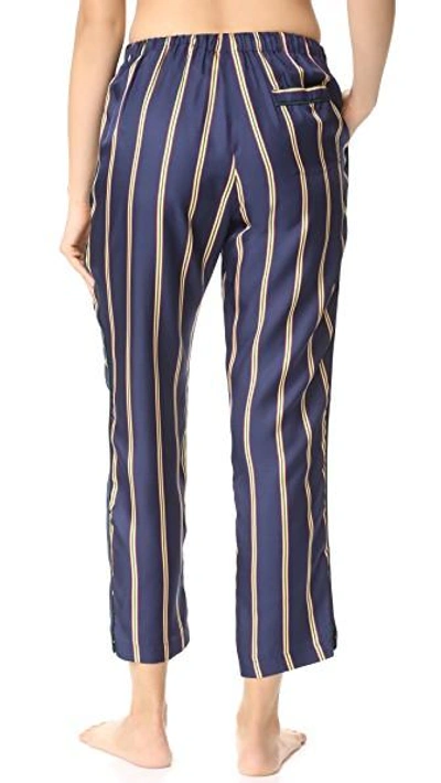 Shop Sleepy Jones Silk Marina Pajama Pants In Navy