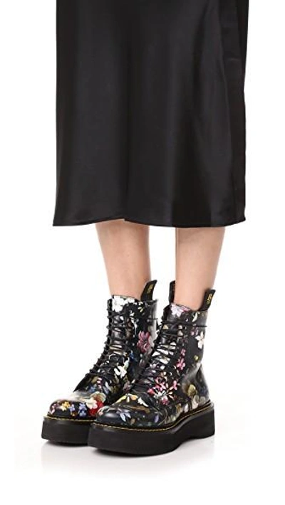 Shop R13 Stack Combat Boots In Black Floral