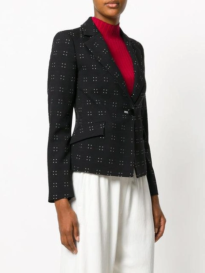 Shop Emporio Armani Patterned Fitted Jacket