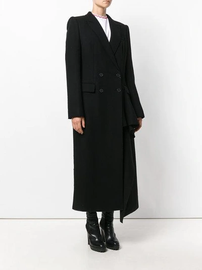 Shop Alexander Mcqueen Cashmere Double Breasted Coat In Black