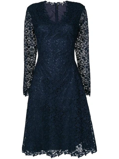 Shop Ermanno Scervino Lace Dress - Blue