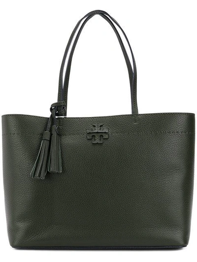 Shop Tory Burch Mcgraw Tote In Green