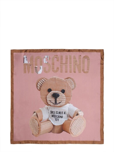 Shop Moschino Teddy Bear Foulard In Rosa