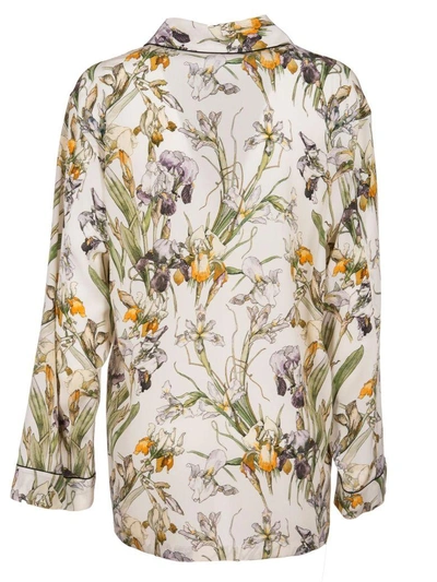 Shop Alexander Mcqueen Wild Iris Pajama Top In Ivory
