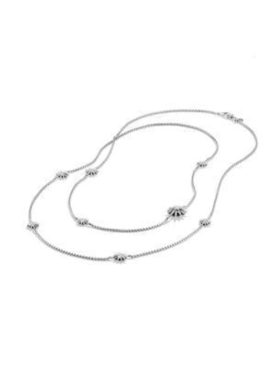 Shop David Yurman Starburst Station Chain Necklace With Diamonds In Silver