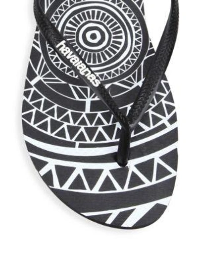 Shop Havaianas Slim Mandala Flip Flops In Black White