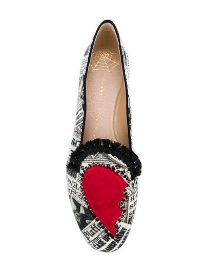 Shop Charlotte Olympia Printed Slippers - Black