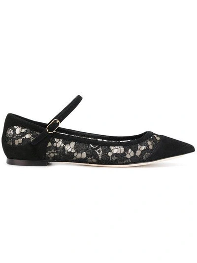 Shop Dolce & Gabbana Pointed Ballerina Shoes In Nero 8b956