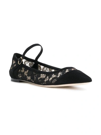 Shop Dolce & Gabbana Pointed Ballerina Shoes In Nero 8b956