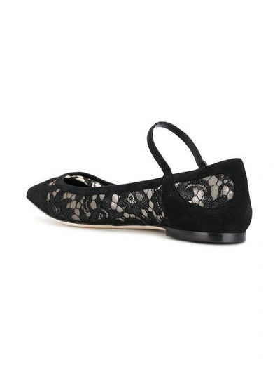 Shop Dolce & Gabbana Pointed Ballerina Shoes In Nero 8b956