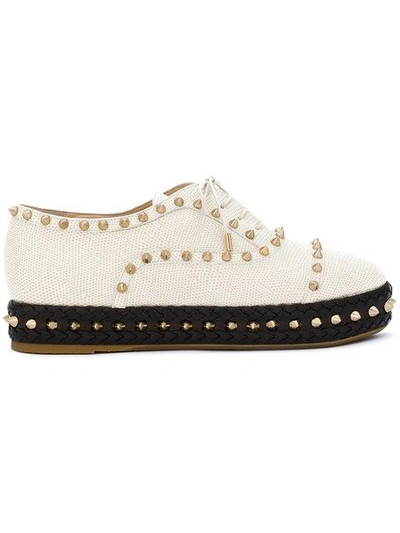 Shop Charlotte Olympia Studded Platform Shoes In White