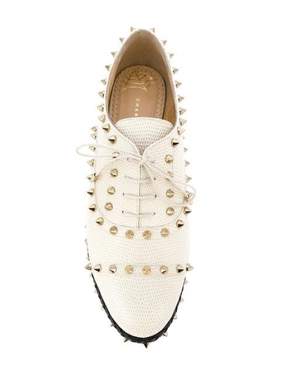 Shop Charlotte Olympia Studded Platform Shoes In White