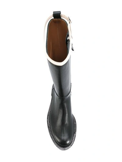 Shop Marni Contrast Strap Mid-calf Boots