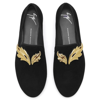 Shop Giuseppe Zanotti - Black Velvet 'cruel' Slipper Cruel