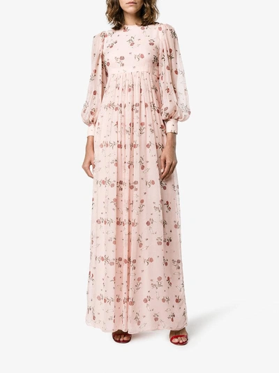 Shop Emilia Wickstead Pia Maxi Dress In Pink & Purple