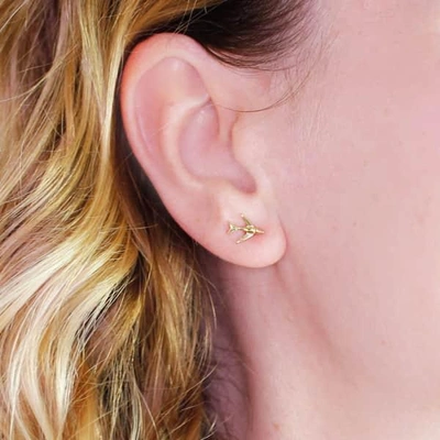 Gucci Tiny Swallow Stud Earrings Gold Vermeil