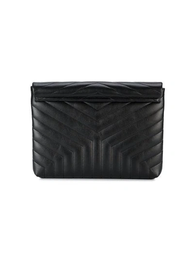 Shop Saint Laurent Lou Lou Document Clutch Bag - Black