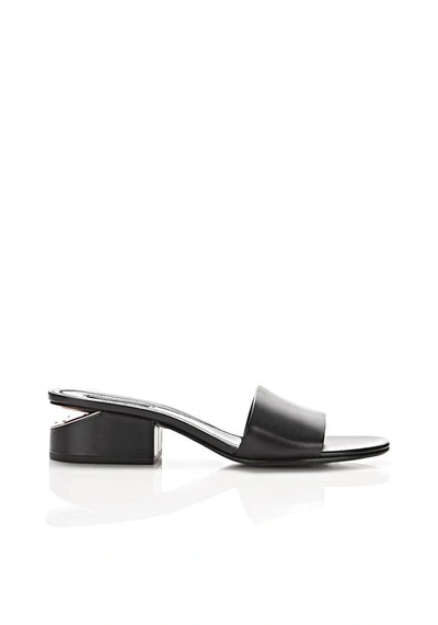 Shop Alexander Wang Lou Sandal With Rose Gold In Black