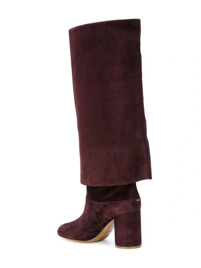 Shop Maison Margiela Trompe L'oeil Tabi Boots In Red