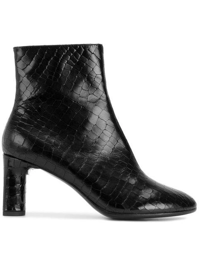 Shop Robert Clergerie Zipped Ankle Boots In Black