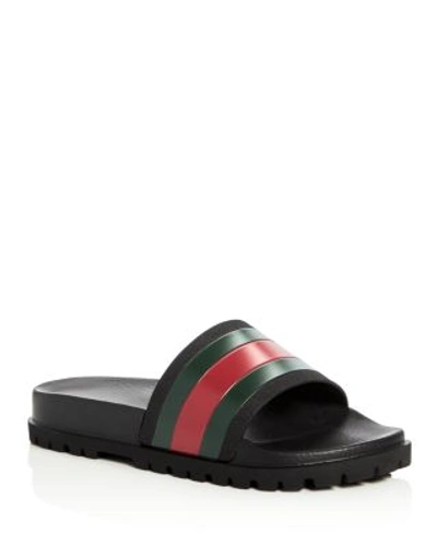 Gucci Pursuit Treck Slide Sandals In Black