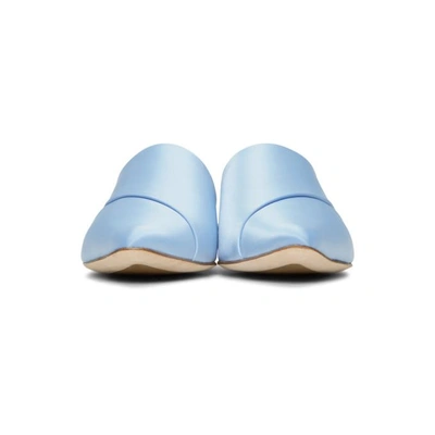 Shop Opening Ceremony Blue Satin Livre Mules In 4502 Dust Blue